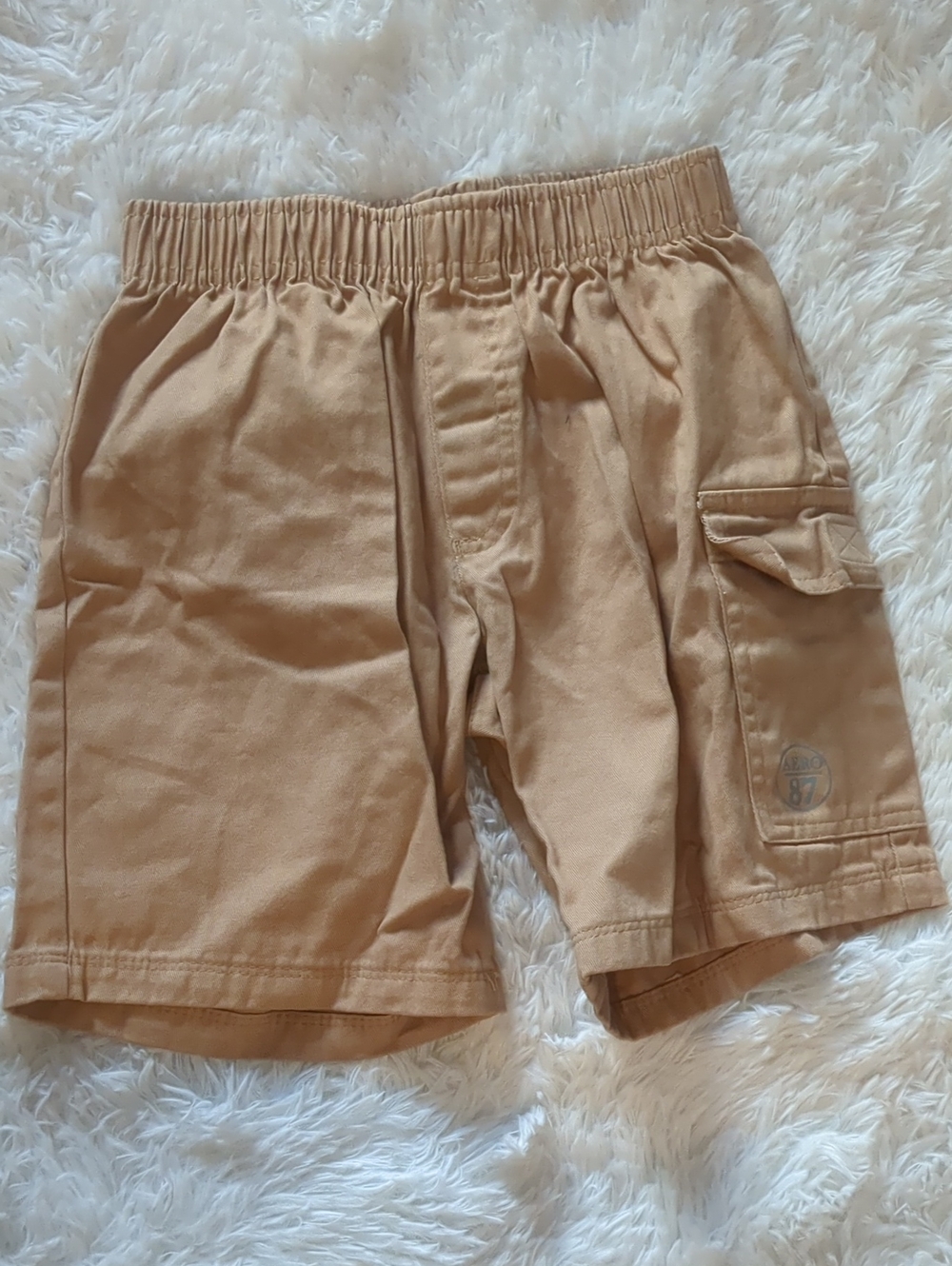Aeropostale Boys' Tan Elastic-Waist Cargo Shorts